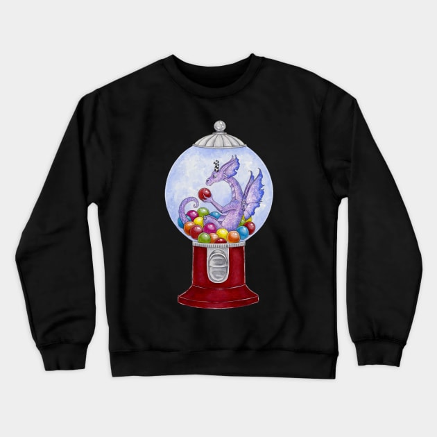 Bubble Gum Dragon Crewneck Sweatshirt by AmyBrownArt